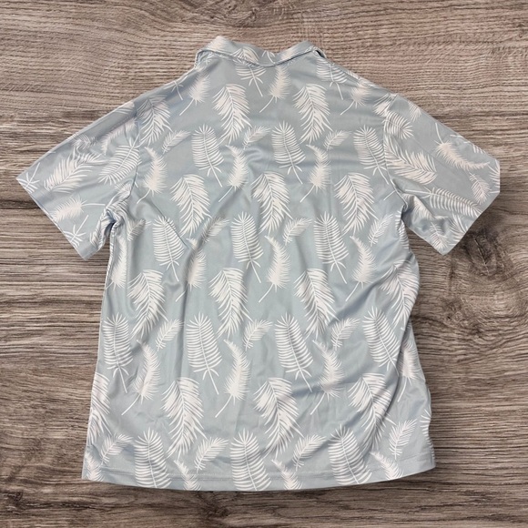 Jommas Men's Light Blue Leaf Print Golf Shirt Size XL - Picture 2 of 2